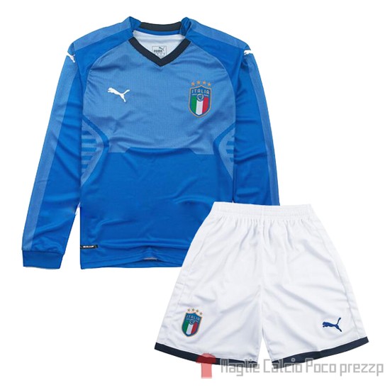 Maglia Italia Home Bambino Manica Lunga 2018 - Clicca l'immagine per chiudere